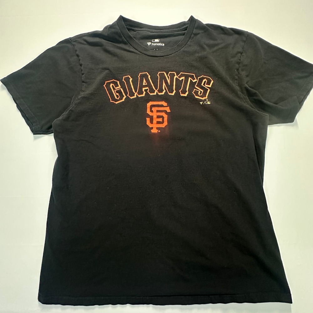 Fanatics San Francisco Giants MLB T-Shirt Black Orange Graphic Tee Womens Large